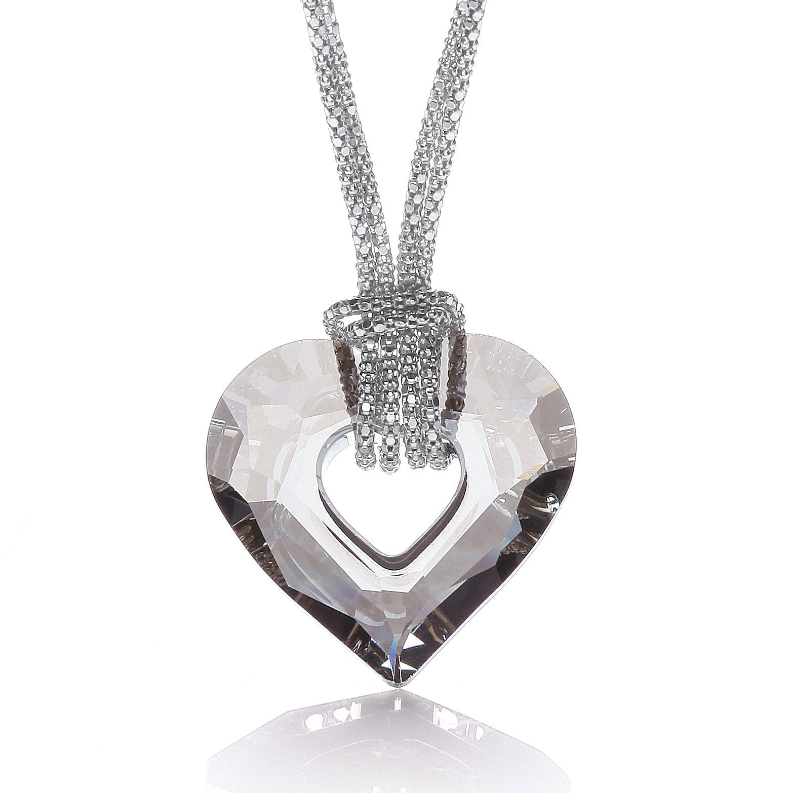 Crystal Heart Fancy Chain 17"/43cm - Fine Necklace - Certified Authentic - Swiss Made – Luxury Jewellery by Imperial T